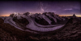 Sparkling night over the Monte Rosa massive Poster och Canvastavla