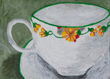 Teacup With Flowers Poster och Canvastavla