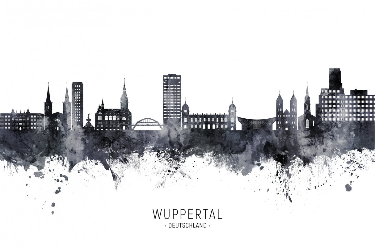 Wuppertal Germany Skyline Poster och Canvastavla
