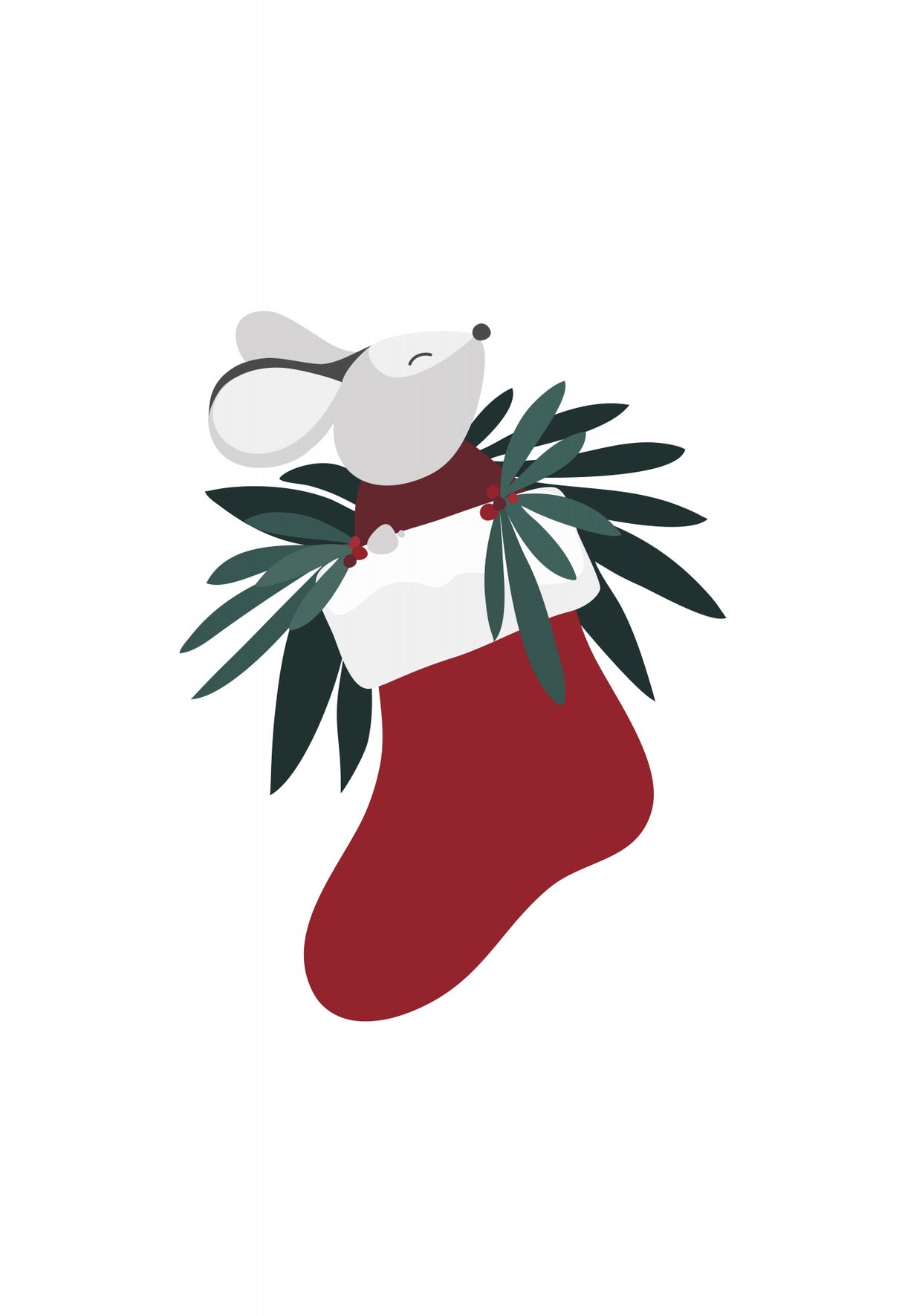 Cute mouse in a Christmas stocking Poster och Canvastavla