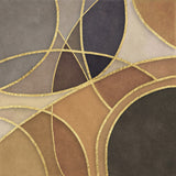 Round Abstracts Brown Gold Poster och Canvastavla