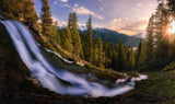 High mountains and flowing water Poster och Canvastavla