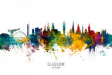 Glasgow Scotland Skyline Poster och Canvastavla