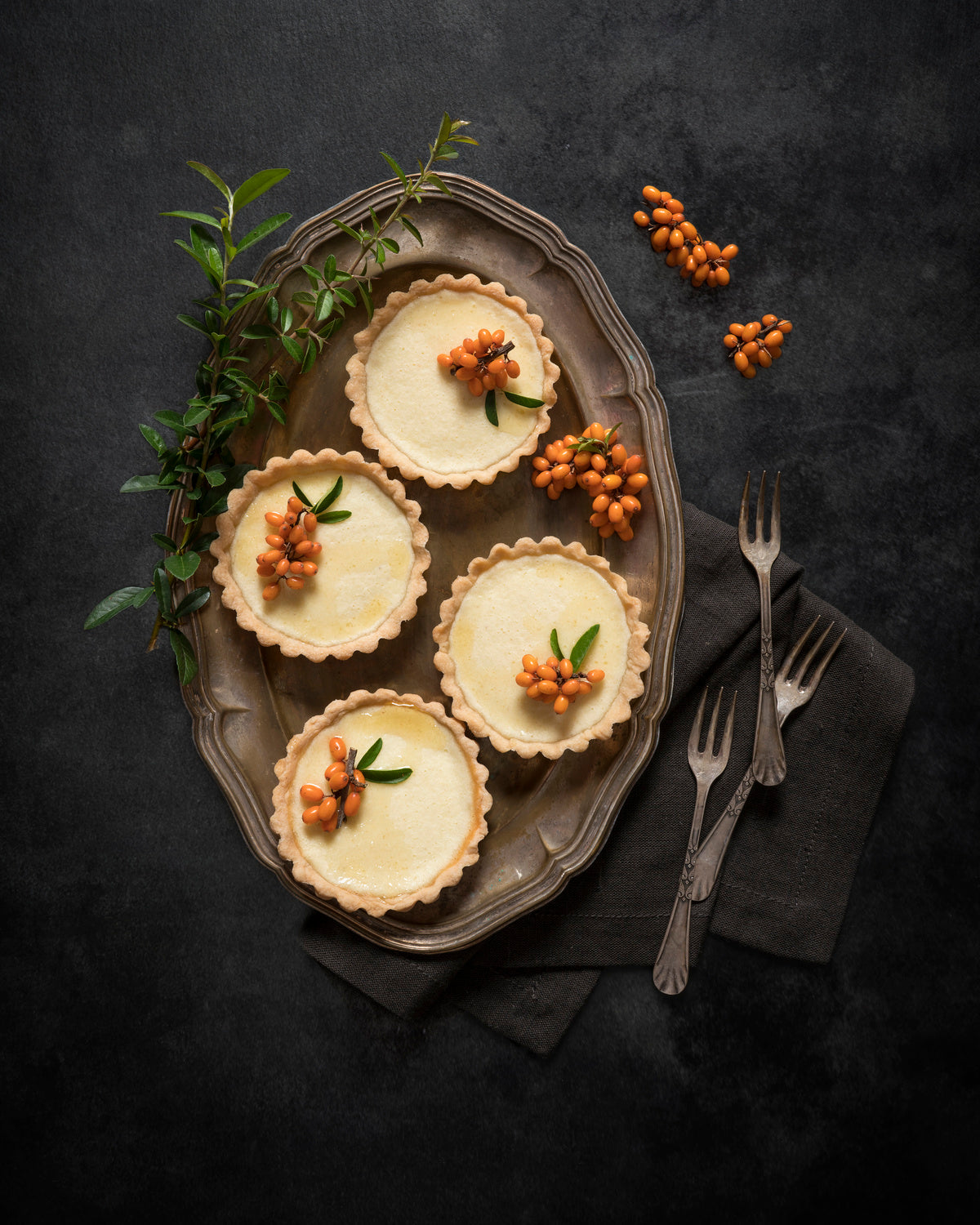 The sea buckthorn mini tartlets Poster och Canvastavla