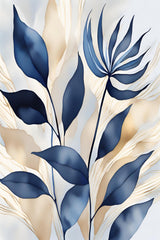 Leaves In Blue 3 Poster och Canvastavla
