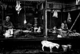 Two butchers on a street in Bangladesh. Poster och Canvastavla