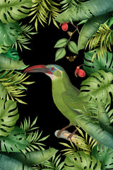 Jungle With Green Toucan Poster och Canvastavla