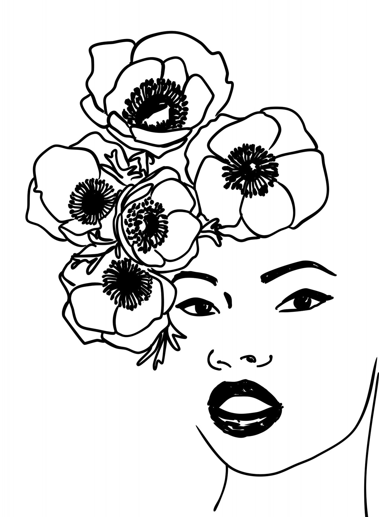Anemone portrait Poster och Canvastavla