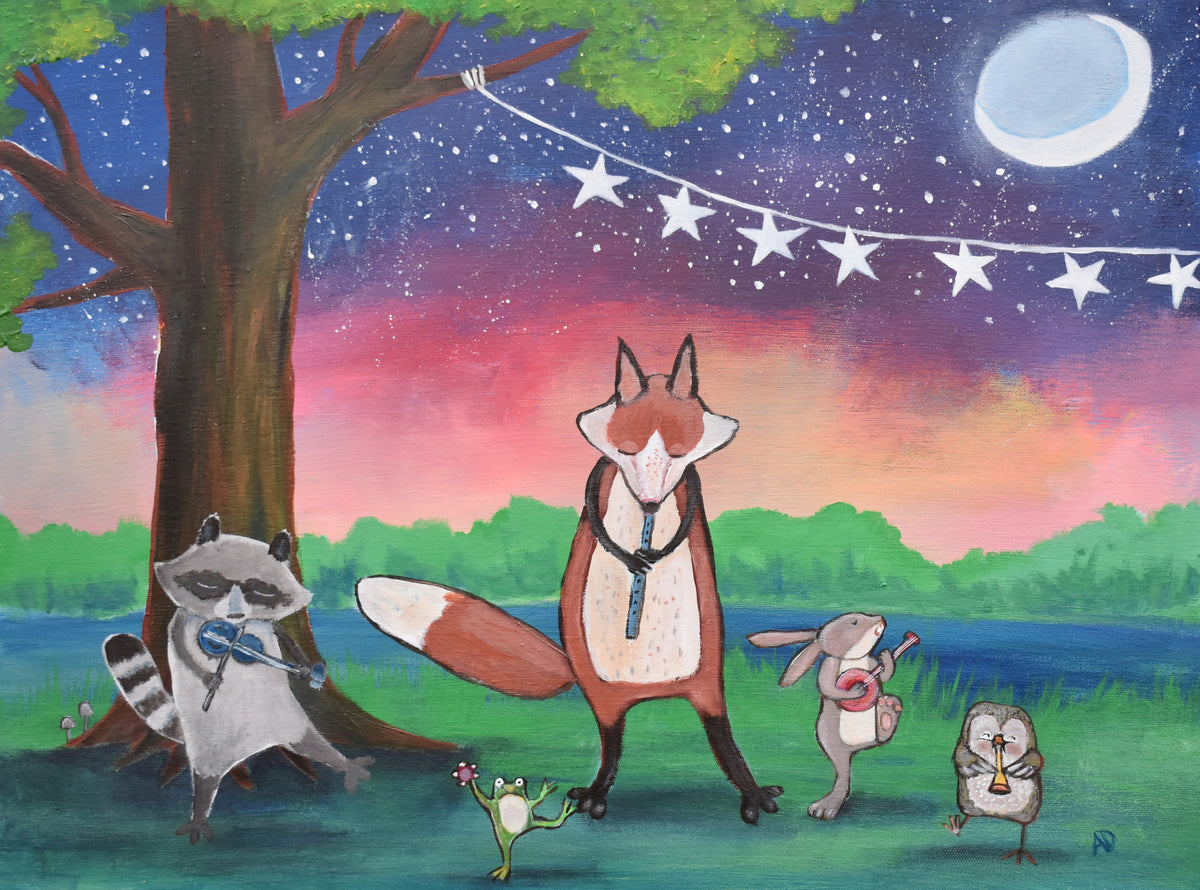 Playing Under the Stars Poster och Canvastavla