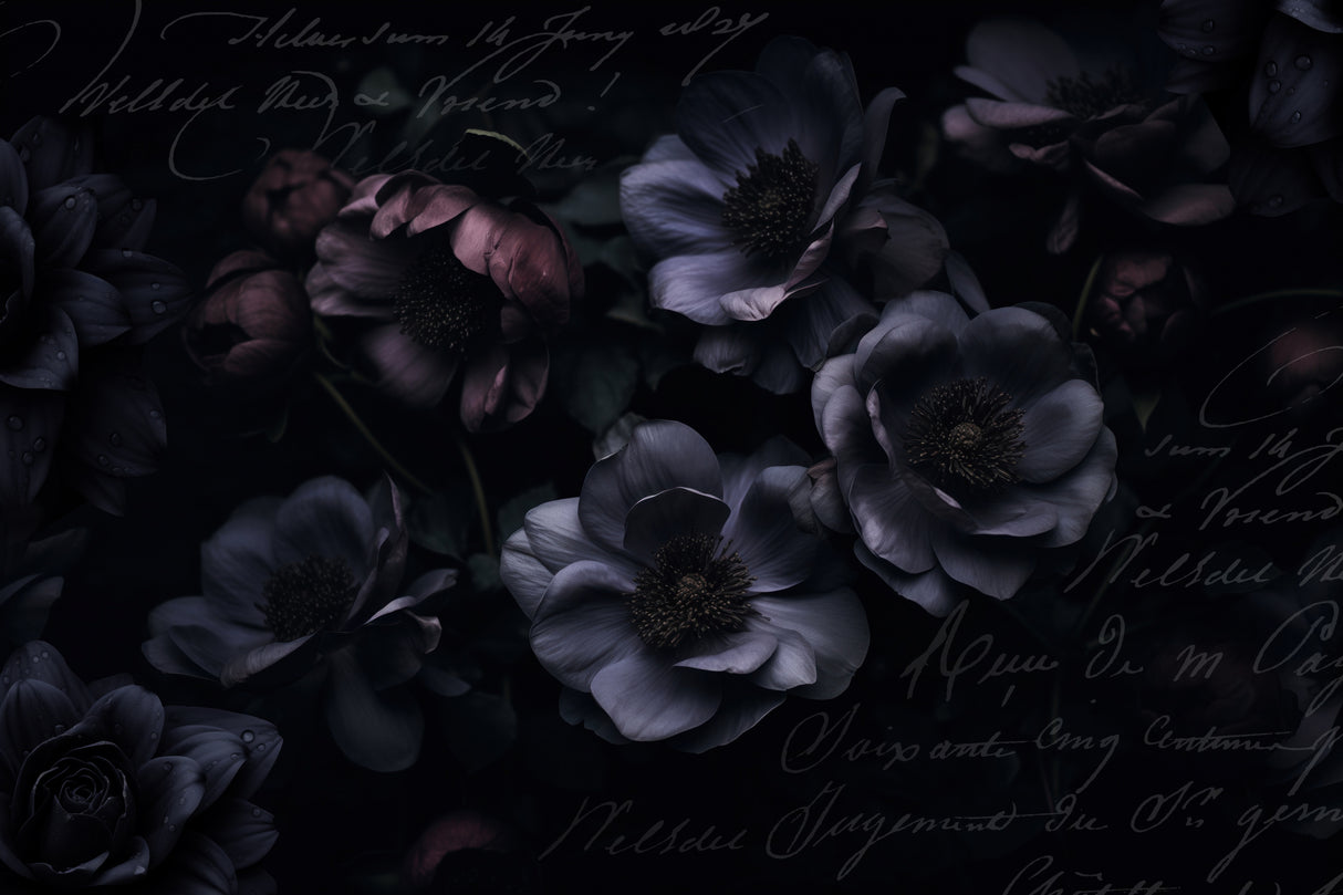 Midnight Garden Opulent Flowers Poster och Canvastavla