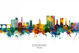 Stockport England Skyline Poster och Canvastavla