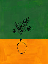 Hunter Green Gold Vase Poster och Canvastavla