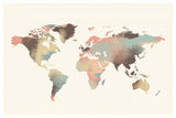 World Map Color Poster och Canvastavla