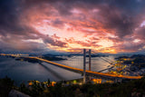 Great Seto Bridge at dusk Poster och Canvastavla