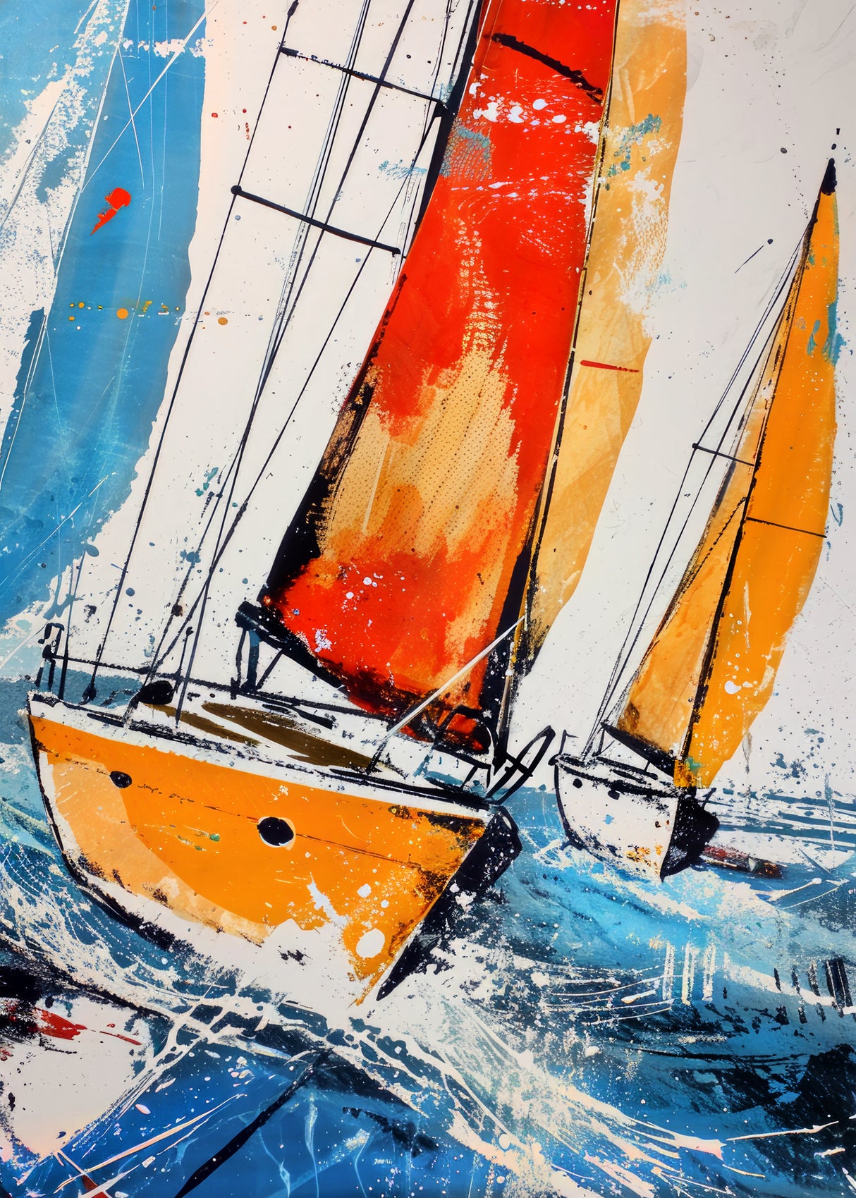 Yacht racing sport art 5 Poster och Canvastavla