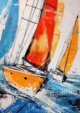 Yacht racing sport art 5 Poster och Canvastavla