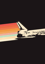 Space Ship Rainbow Poster och Canvastavla