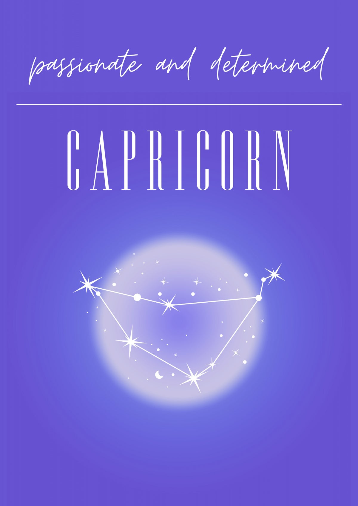 Capricorn Zodiac Print Art Poster och Canvastavla