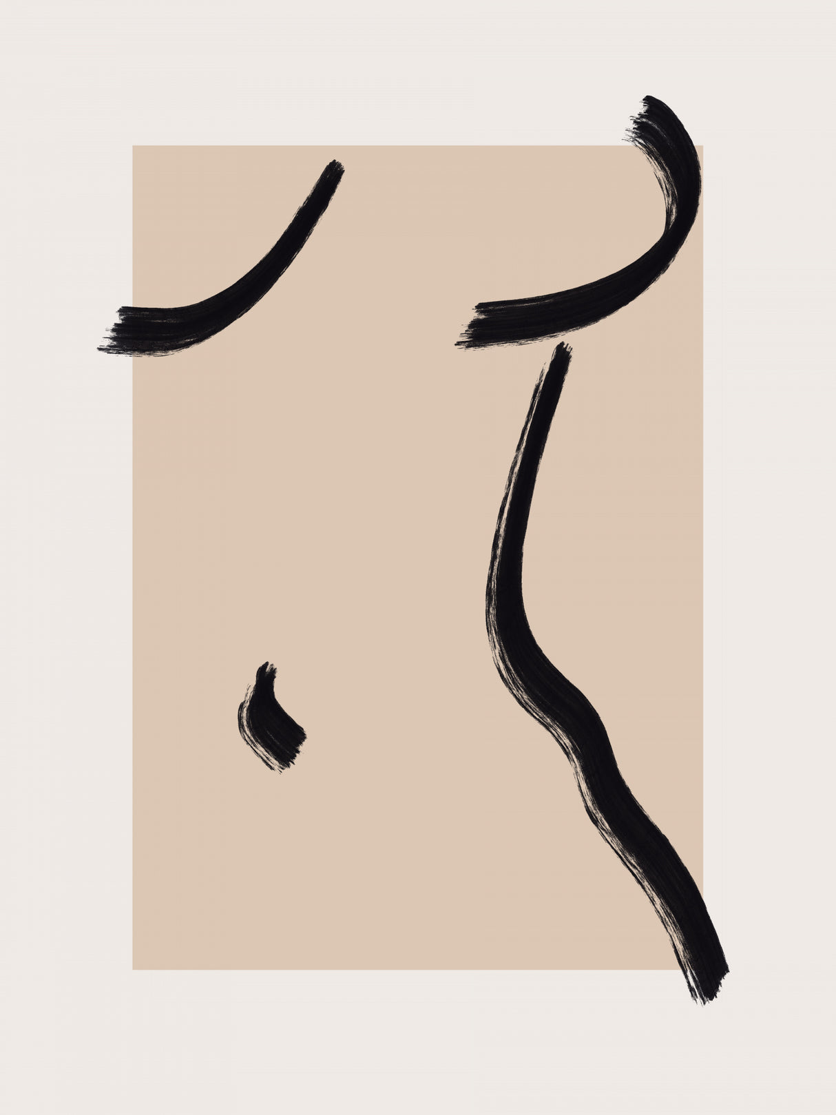 Abstract Minimal Nude Line Art 2 Poster och Canvastavla