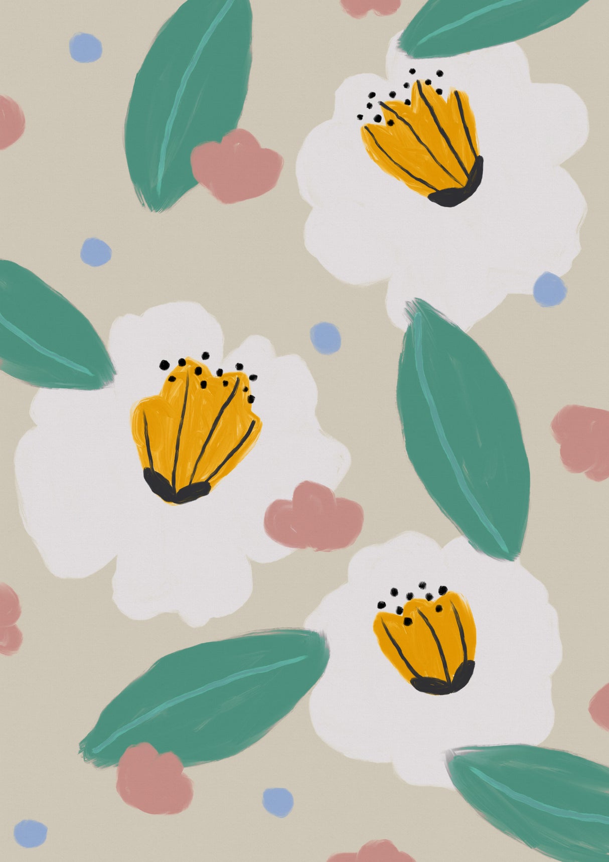 Pastel Florals Poster och Canvastavla