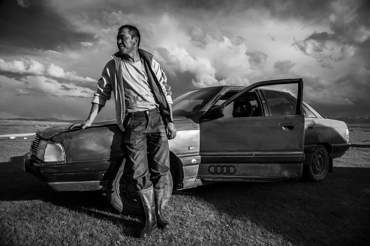A Kyrgyz Man With Audi II Poster och Canvastavla