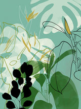 Leaves Line Boho2 Poster och Canvastavla