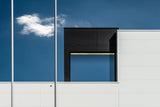 Two flagpoles, a cloud and a window Poster och Canvastavla