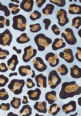 Leopard print blue gold Poster och Canvastavla