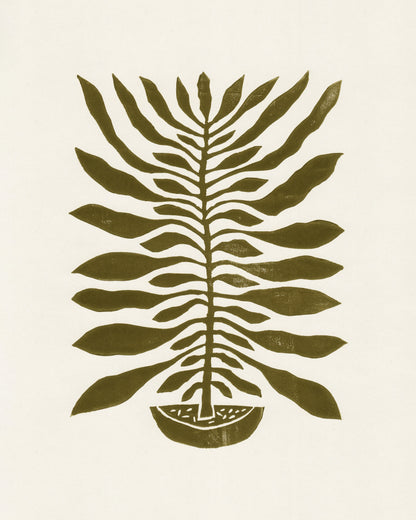 ne Hundred-Leaved Plant #22 / Lino Print Vas och keramikposter