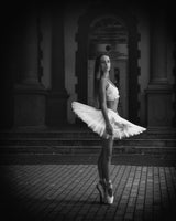 Ballerina Vintage BW Poster och Canvastavla