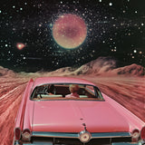 Pink Vintage Car in Space Collage Art Poster och Canvastavla