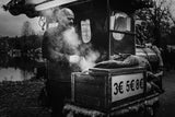 Hot roasted chestnut street vendor Poster och Canvastavla