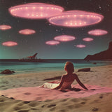 Alien Beach At Night Collage Art Poster och Canvastavla