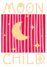 Pink and Red Moon Child Poster och Canvastavla