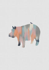 Pastel Hippo Poster och Canvastavla
