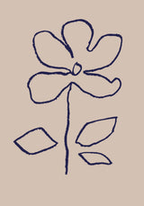Oil Pastel Flower Blue Poster och Canvastavla