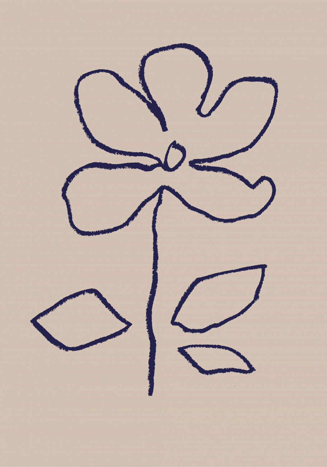 Oil Pastel Flower Blue Poster och Canvastavla