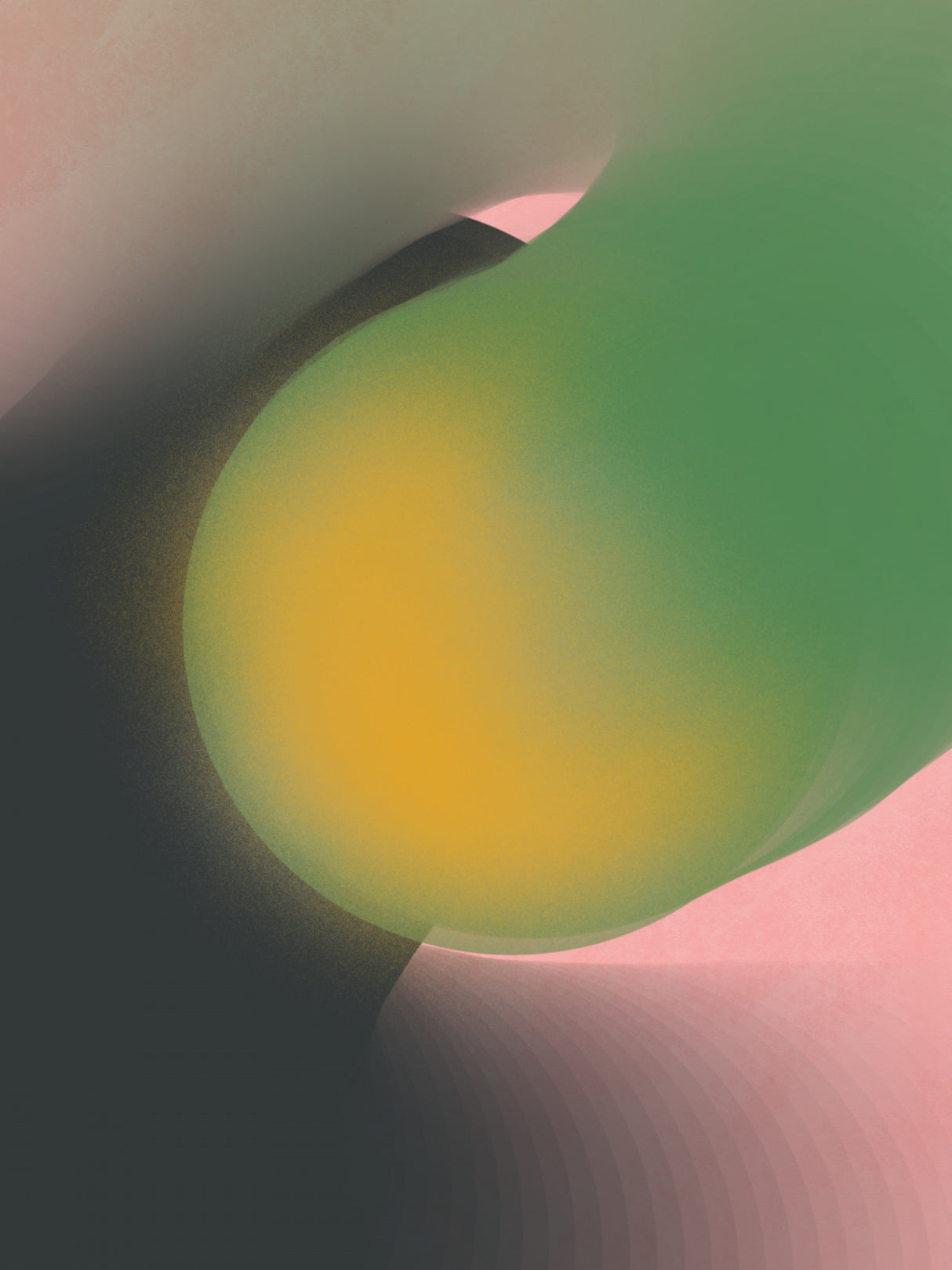Merging of Green and Black Poster och Canvastavla
