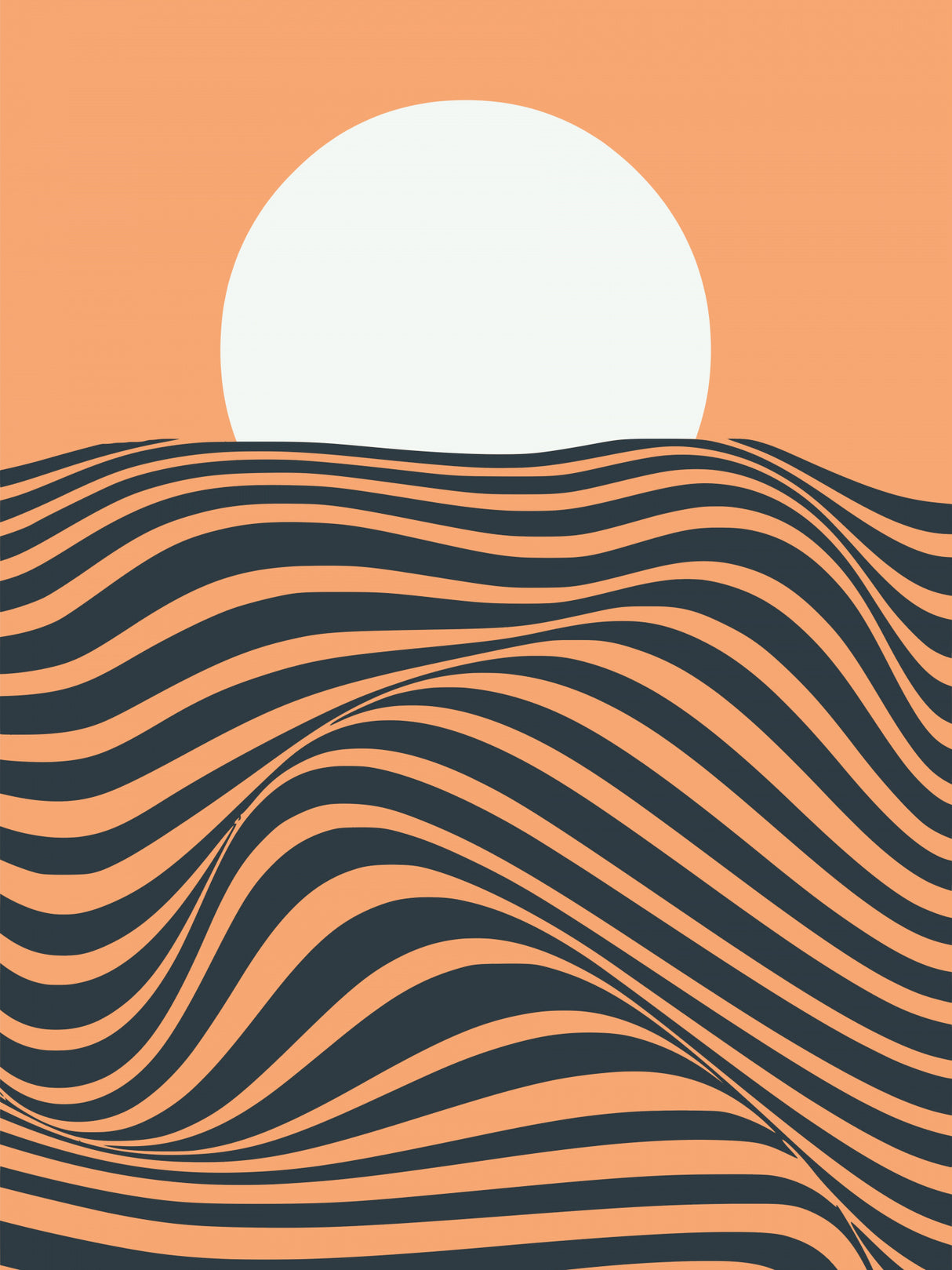Wave and Sunset Poster och Canvastavla