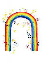 Rainbow watercolor with splatters Poster och Canvastavla