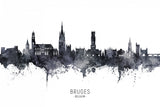 Bruges Belgium Skyline Poster och Canvastavla