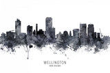 Wellington New Zealand Skyline Poster och Canvastavla