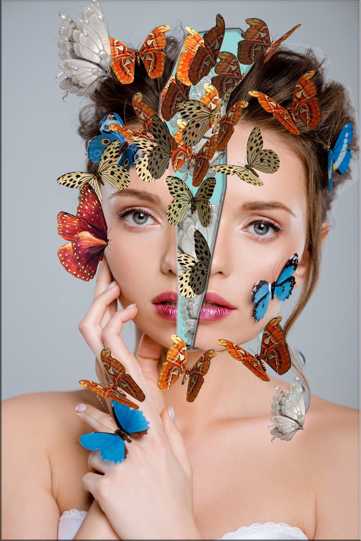 Butterflys come out of the head Poster och Canvastavla