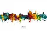 Thun Switzerland Skyline Poster och Canvastavla