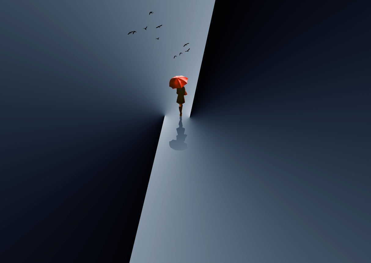 Red Umbrella Poster och Canvastavla