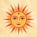Whimsical Sun Face 2 Poster och Canvastavla