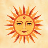 Whimsical Sun Face 2 Poster och Canvastavla