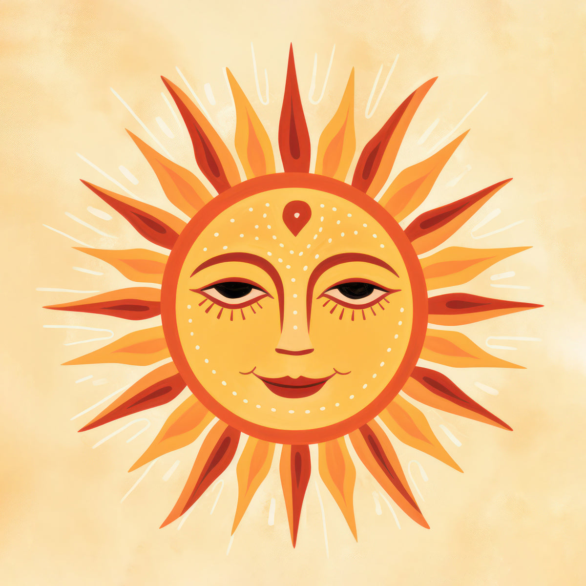 Whimsical Sun Face 2 Poster och Canvastavla