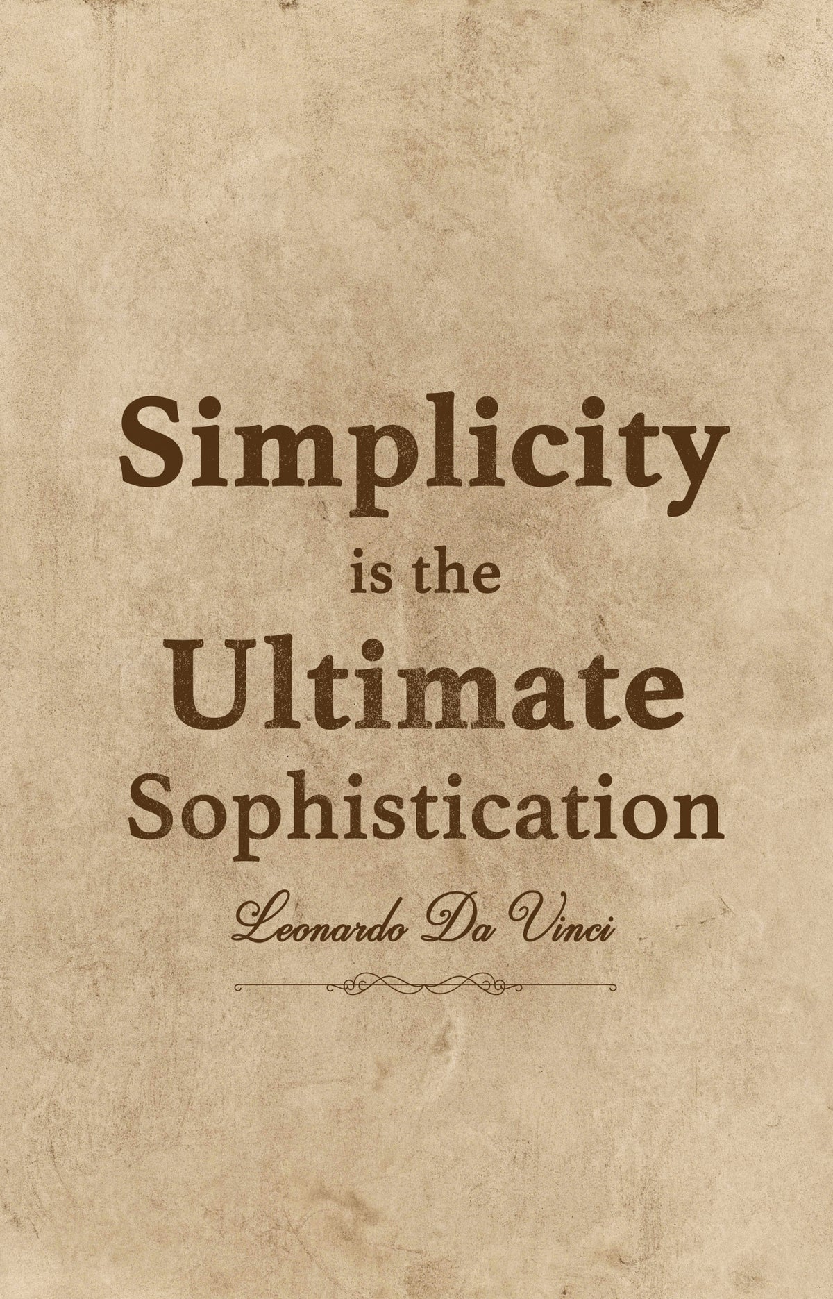 Da Vinci Quote Simplicity Poster och Canvastavla