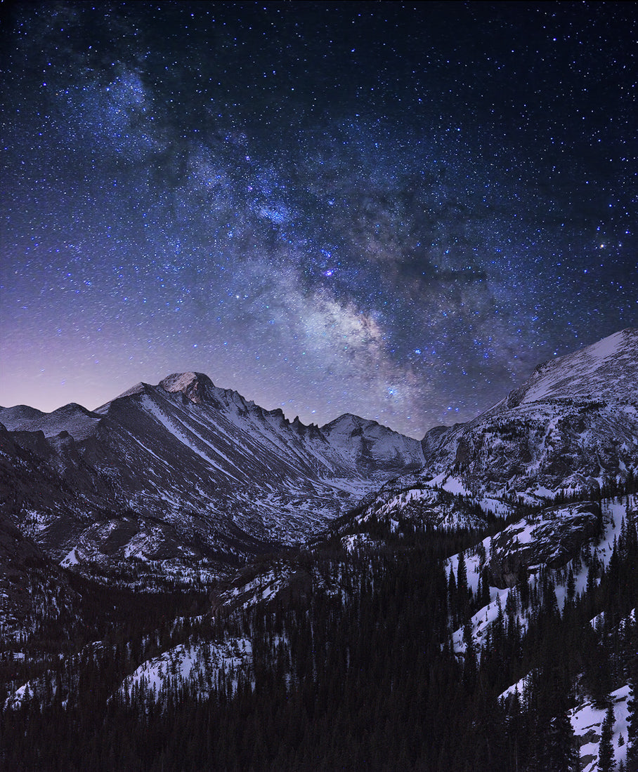 Milky Way over Longs Peak Poster och Canvastavla